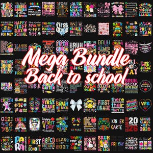 100+ Back to School PNG Bundle – Cute Classroom Sublimation, Coquette Bow, Preppy School Graphics for Teachers & Students