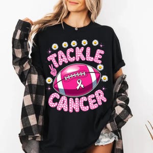 Tackle Cancer Png, Breast Cancer Awareness Png, Football Season Png, Sublimation, Leopard Football Print, Pink Ribbon, Instant Download Png
