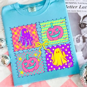 Neon Halloween Png, Retro Spooky Season Png, Boo Ghost Coquette Png, Pumpkin Halloween Png, Preppy Halloween Png, Retro Halloween Ghosts
