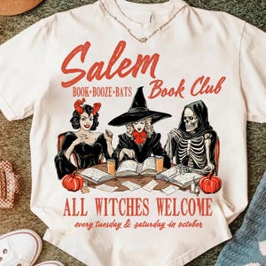 Witchy Book Club PNG, Spooky Girl Reading Png, Book Lover Halloween Design, Witches Salem Png, Salem, Massachusetts Halloween Design, Witch