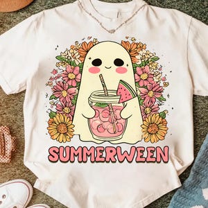 Ghost Summer Halloween png, Retro Summer Halloween Png, Summerween png, Halloween cocktail summer png, Ghost Summer Shirt png