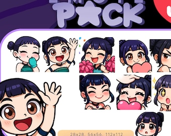 Zoey Kpop Demon Hunters Twitch Emotes Pack 9 | Cute Chibi VTuber Emote | Kick | Subtitle Emotes | Anime Emote | Stream PNG | Stream Assets