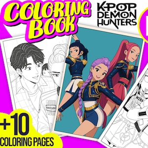 Kpop Demon Hunters Coloring Book - Coloring Pages PDF Digital Download