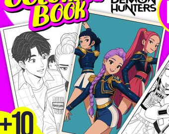 Kpop Demon Hunters Malbuch - Malvorlagen PDF digitaler Download l Malbuch für Kinder