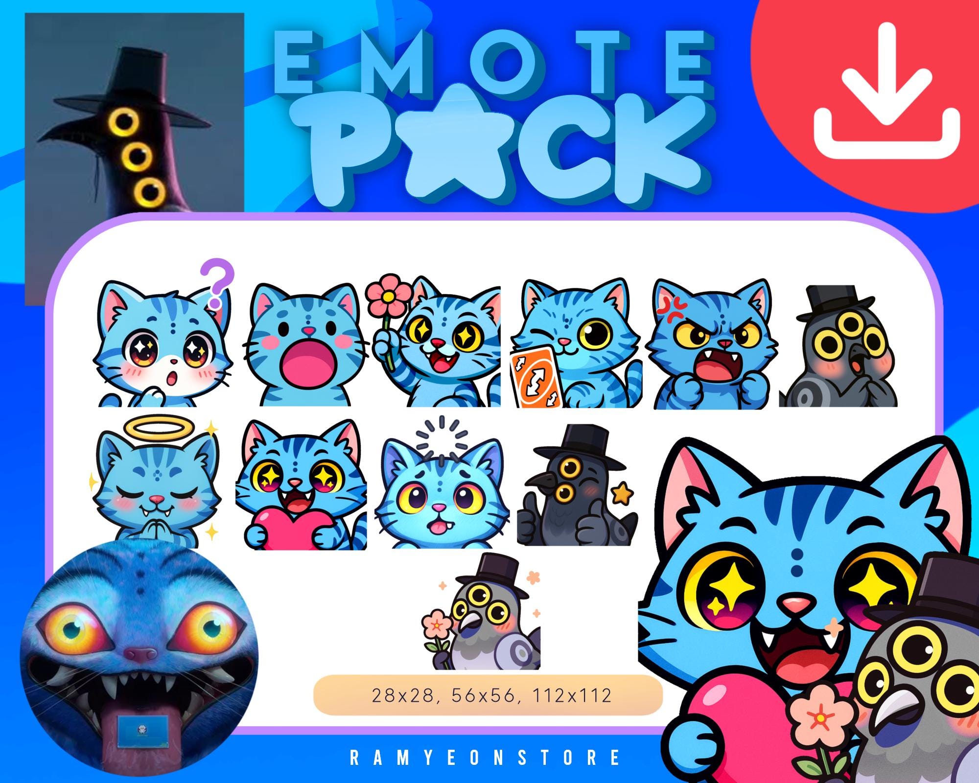 Kpop Demon Hunters Tiger & Bird Twitch Emotes 11 Pack | Cute Chibi VTuber Emote | Kick | Subtitle Emotes | Anime Emote | Stream PNG Assets