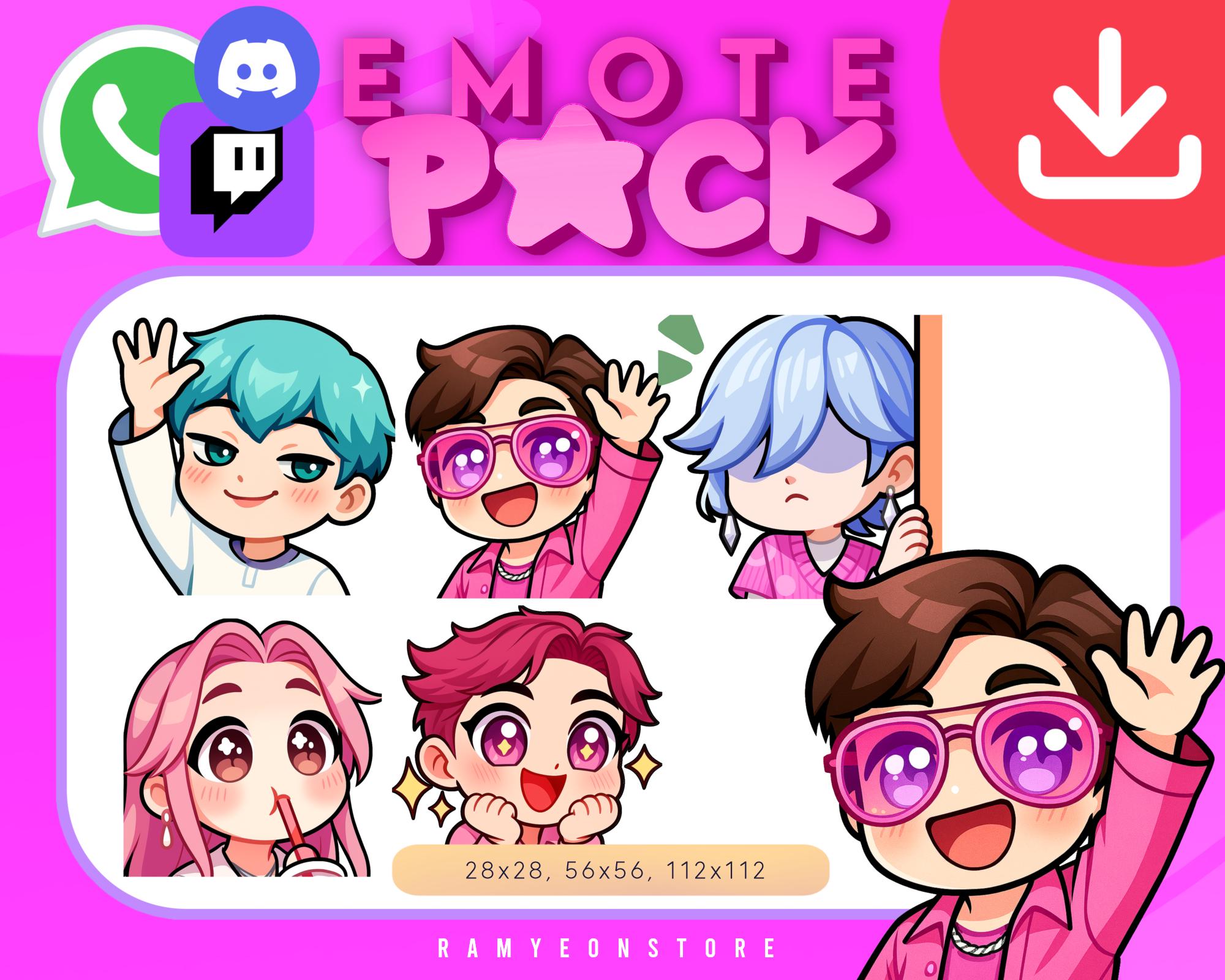 SAJA Boys Kpop Demon Hunters Twitch Emotes Pack |  WhatsApp Sticker l Cute Chibi Anime Emotes PNG | VTuber & Discord | Kawaii Stream Assets