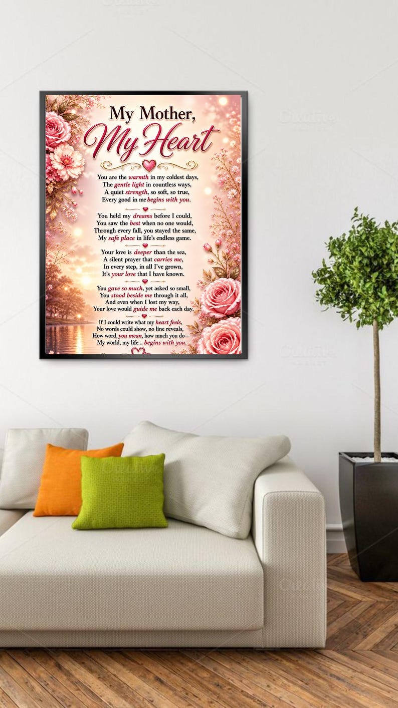  Poem for Mom, Mother's Day Wall Art, Greeting Card (digital Download 