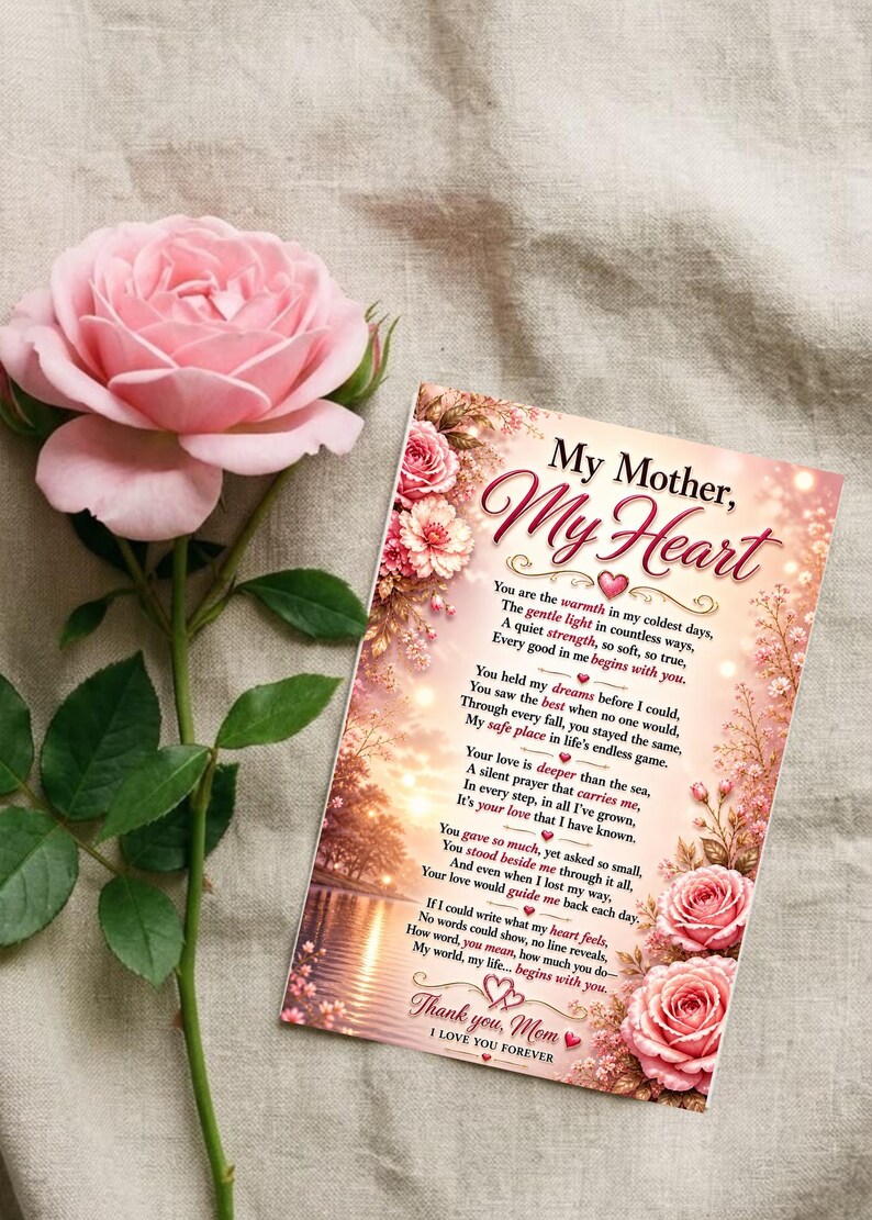  Poem for Mom, Mother's Day Wall Art, Greeting Card (digital Download Motiv 