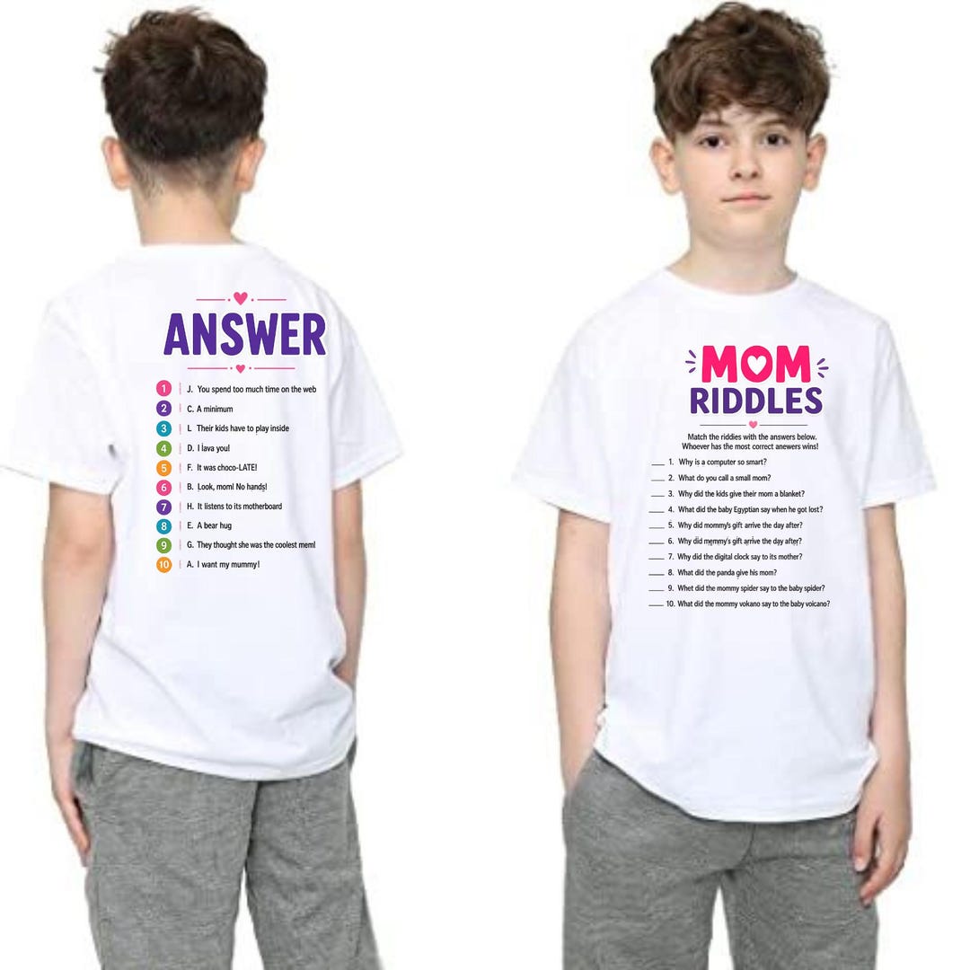Ur Mom Riddle Mom Riddles PNG Bundle, Funny Family Game, Kids Activity (digital ...