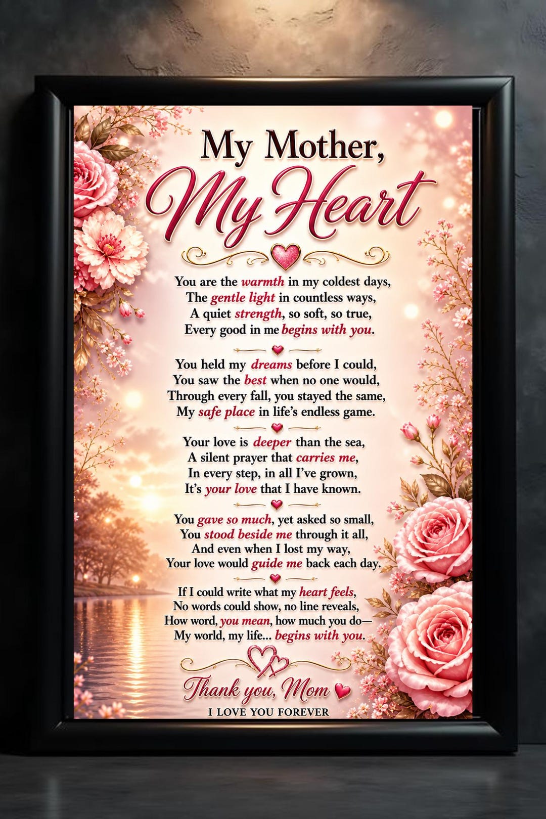 Foto zu Poem for Mom, Mother's Day Wall Art, Greeting Card (digital Download 