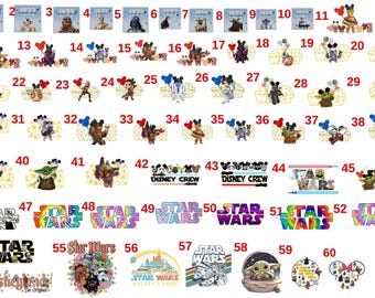 Disney Star Wars Minnie and Mickey Head DTF Transfer, Star Wars Group Dtf, Star Wars Characters Dtf, Star Wars Land, Disneyland Trip DTF.