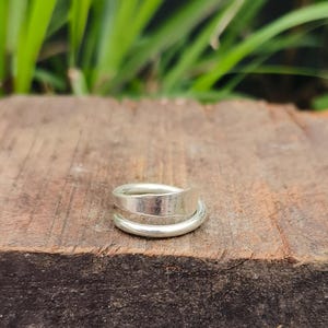 Sterling Silber Wickelring, verstellbare Spirale Ring, handgemachte Unisex Statement Band, modernes offenes Design Silberring, Geschenk für sie