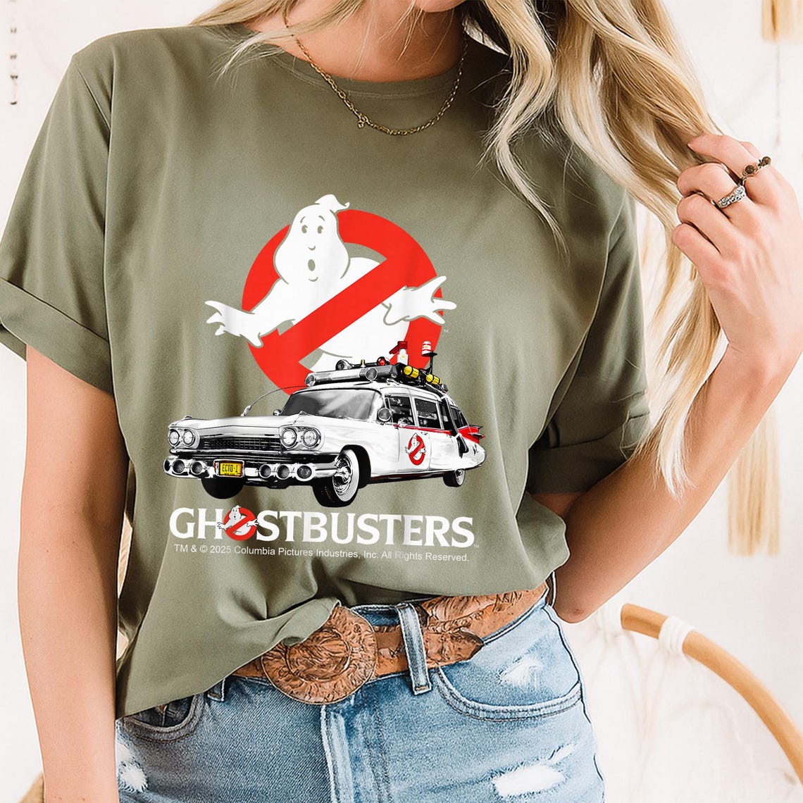T-Shirt Donna ECTO-1 Repair - Style3 Acchiappafantasmi, Girocollo In Cotone Premium, Vestibilità Aderente