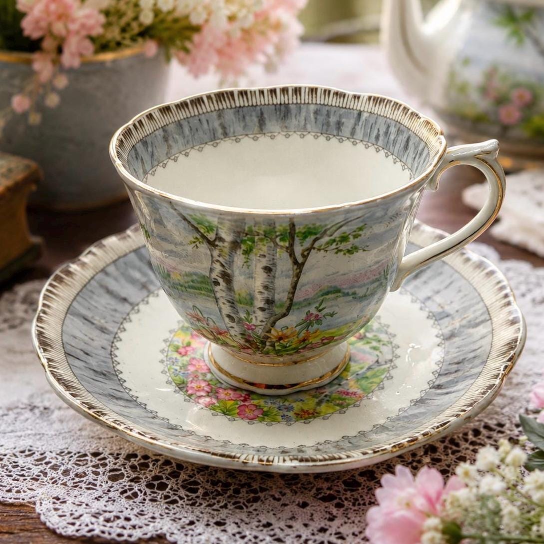 Royal Albert Silver Birch China - Etsy Canada