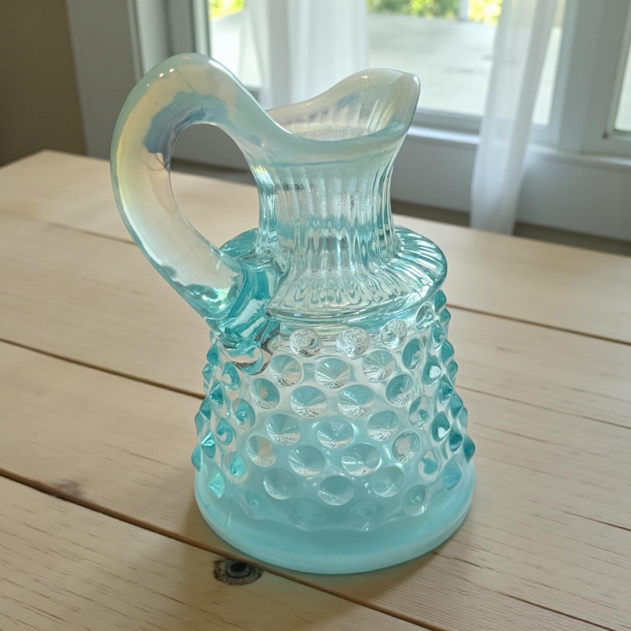 Blue hobnail glass vase - Etsy 日本
