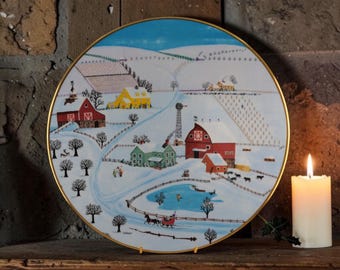 Plato de colección Royal Doulton “Sleigh Bells” – C.A. Brown – Edición limitada de 1977 – Porcelana fina inglesa