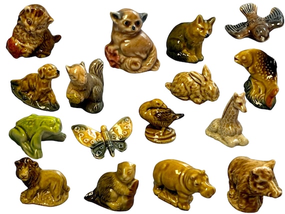 Vintage Wade Whimsies Animal Figurines, Mini Ceramic, England Collectible