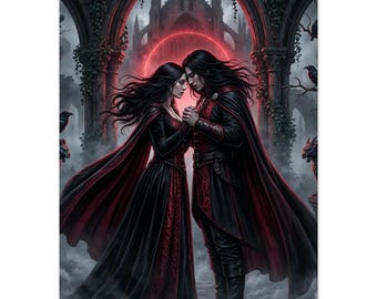 Gothic Vampire Lovers – Dark Romance Wall Art Poster
