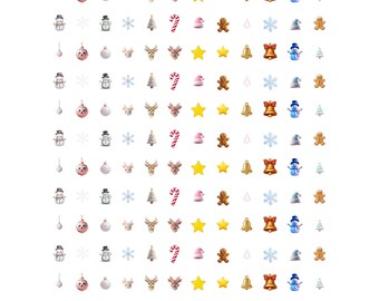 Christmas Nail Art Stickers | Holiday Decals (Digital Download)