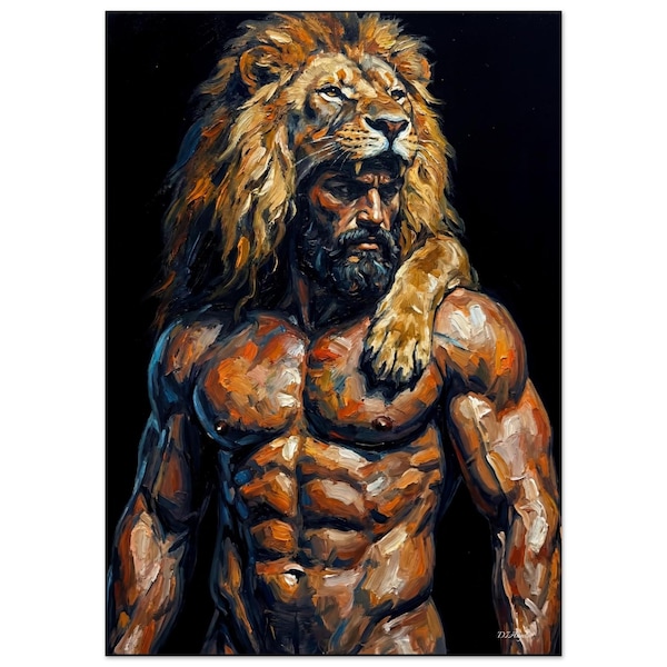 Hercules Nemean Lion Mythology Poster