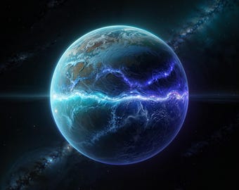 Impresión artística digital del planeta cósmico Neptuno