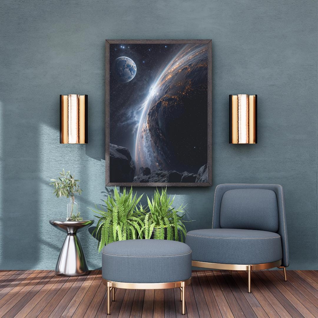Cosmic Planet Digital Art Print | Sci-fi Space Wall Decor | High ...
