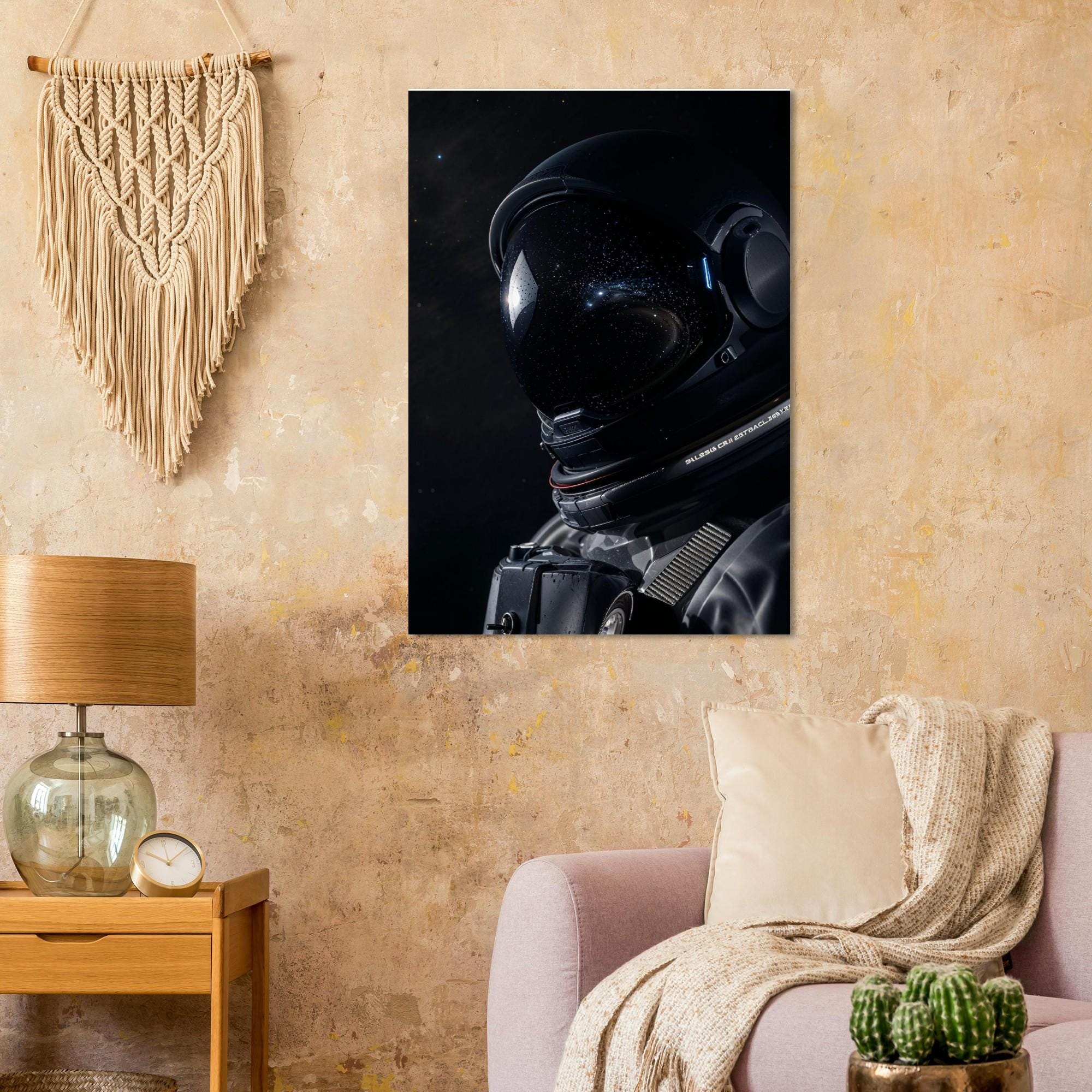Astronaut Wall Art Print | Space Helmet Portrait - Etsy
