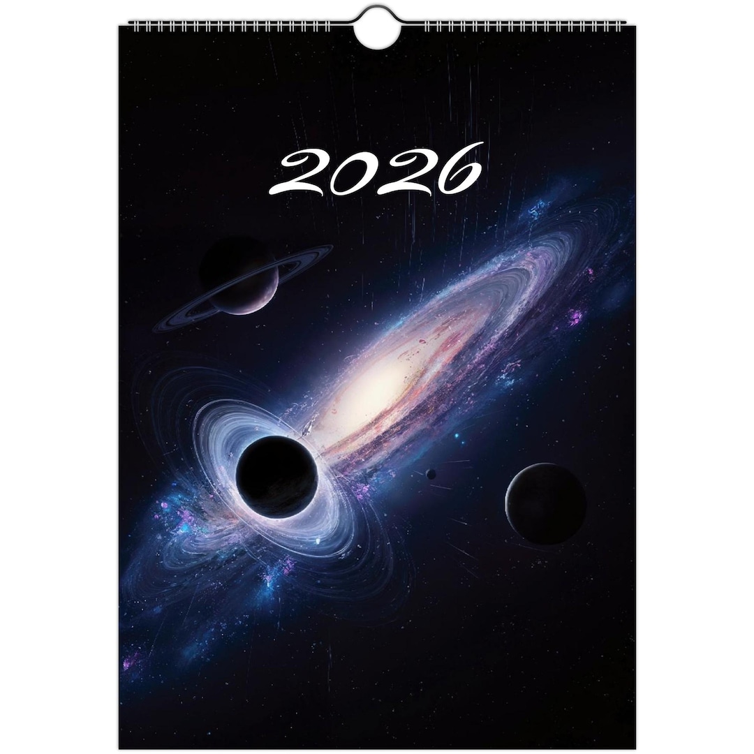 Space Calendar 2026 | Galaxy & Planets Art | Sci-fi Astronomy Gift | A4 ...