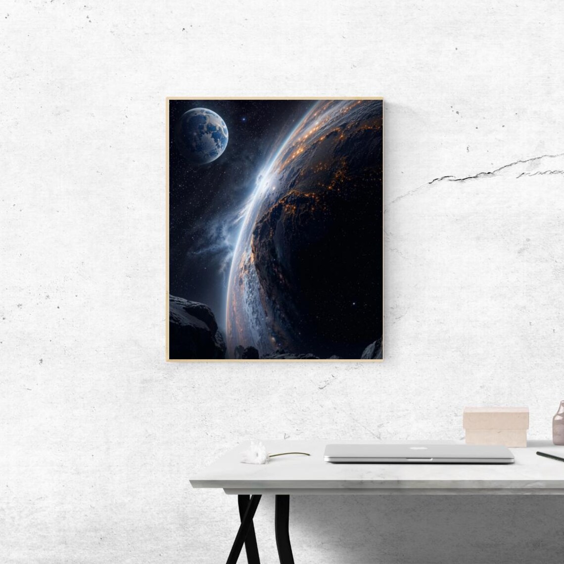 Cosmic Planet Digital Art Print | Sci-fi Space Wall Decor | High ...