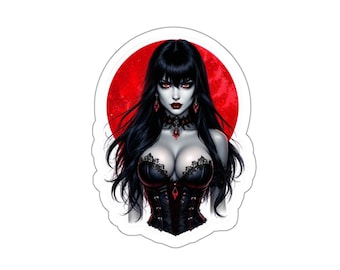 Vampire Goth Woman Die-Cut Stickers | Gothic Vampire Sticker