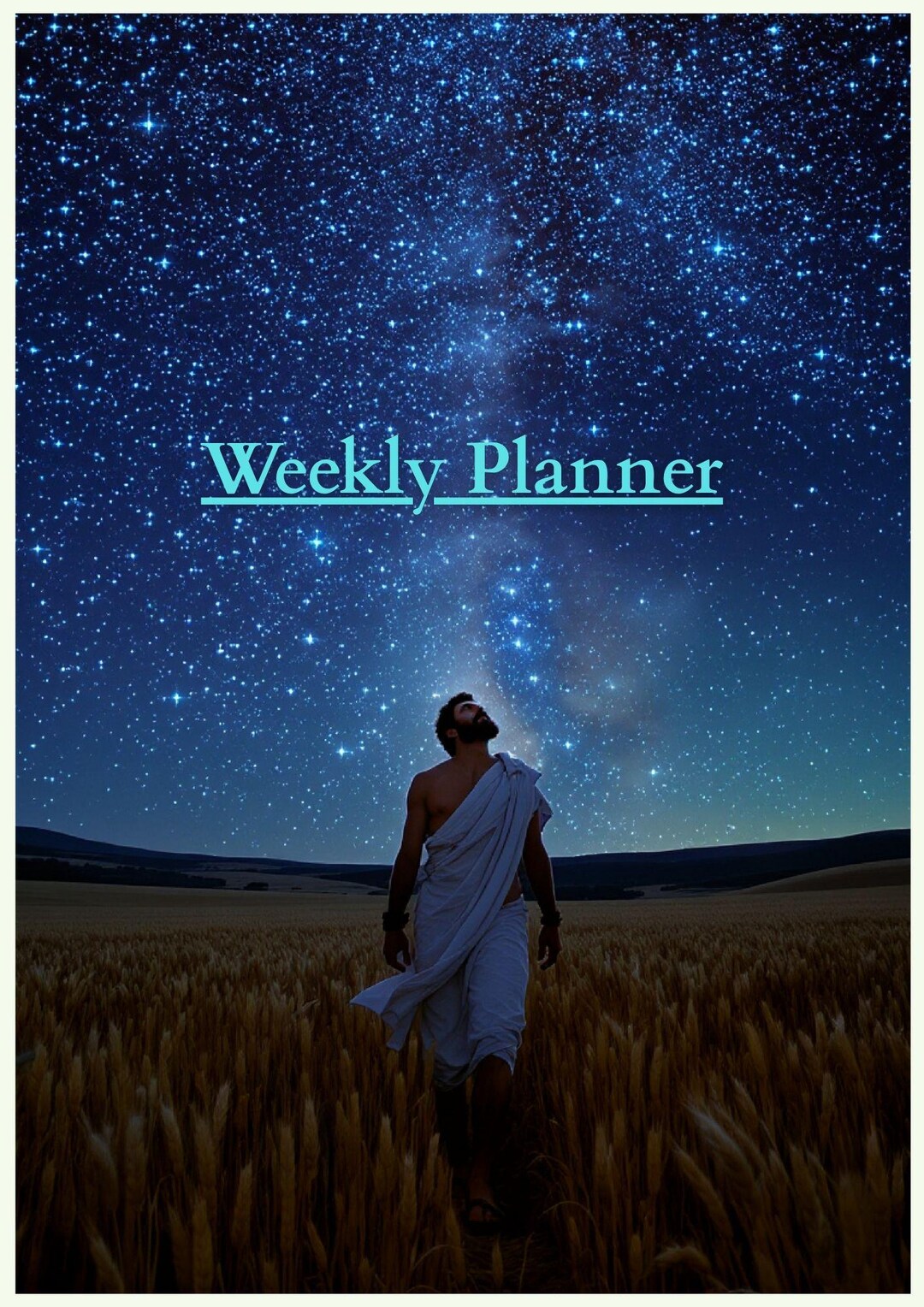 Weekly Planner Printable | Night Sky Wanderer Theme | A4 + Letter PDF ...
