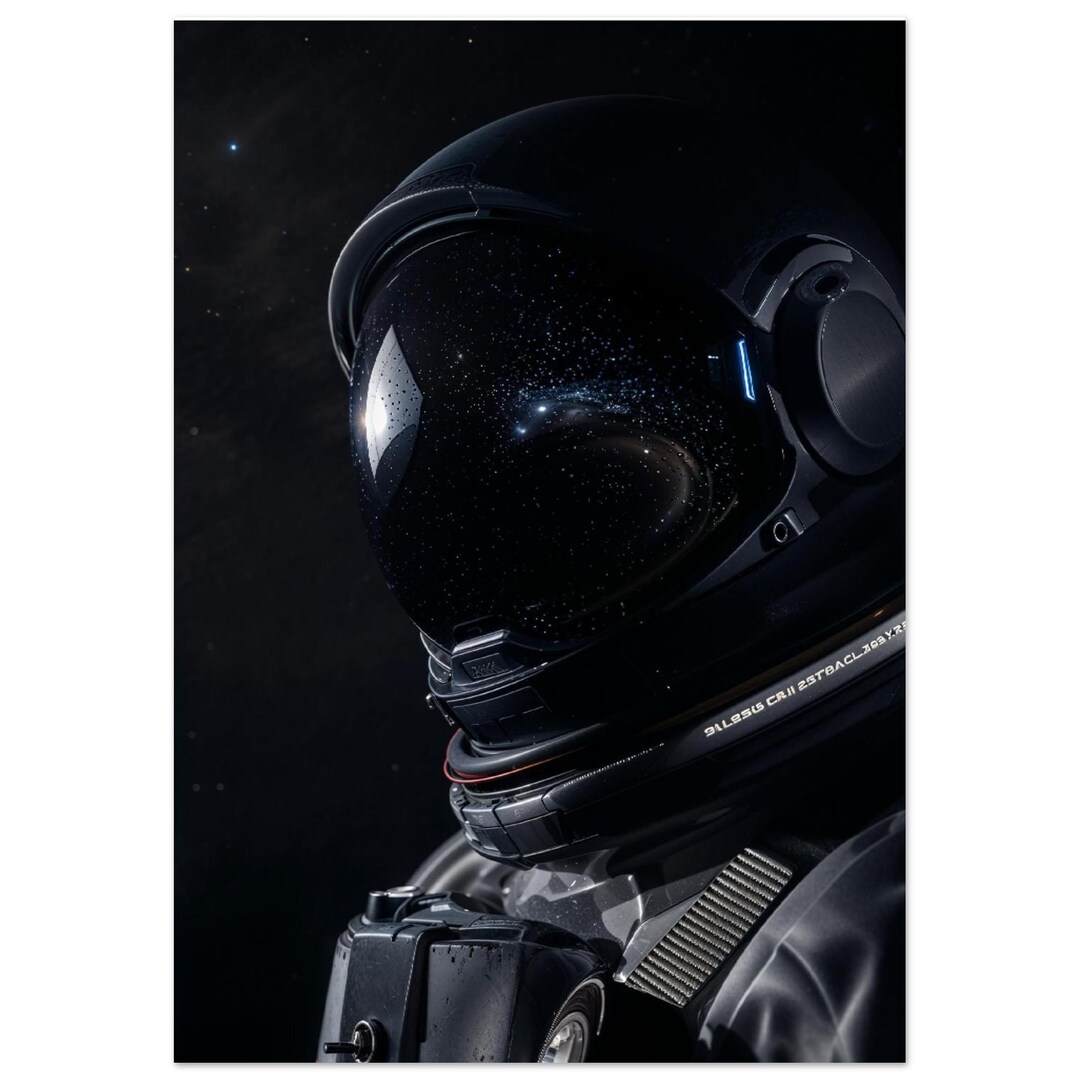 Astronaut Wall Art Print | Space Helmet Portrait - Etsy