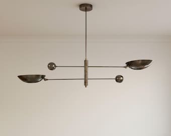 Modern Brushed Chrome Sputnik Chandelier – Pendant Ceiling Light for Dining Room
