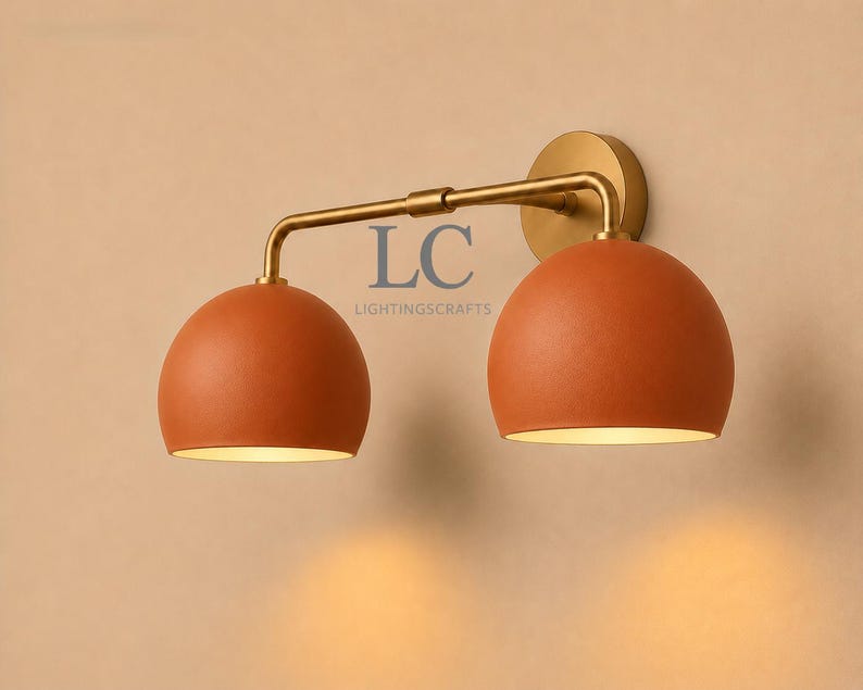 double wall sconce
brass vanity light
modern wall fixture
dual arm wall light
bathroom wall light
mid century light
vanity light brass
minimalist light
wall light fixture
home decor light
luxury wall light
vanity light
colorful sconce
vanity light, wall sconce, handcrafted light, modern vanity light, handmade lamp, brass wall sconce, dome shade light, triple vanity light, minimalist lighting, brass light, 3 light sconce, mid-century light, bathroom  fixture