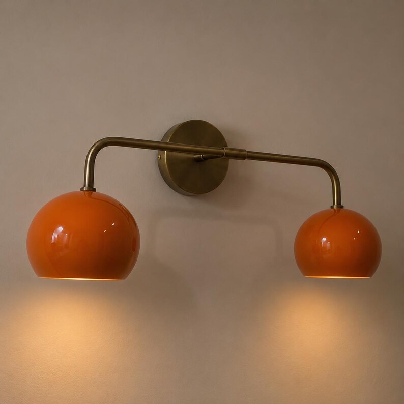 double wall sconce
brass vanity light
modern wall fixture
dual arm wall light
bathroom wall light
mid century light
vanity light brass
minimalist light
wall light fixture
home decor light
luxury wall light
orange Wall Light
Orange Sconce
vanity wall sconce, wall mounted sconce, flush mount sconce, bathroom Bedroom wall Sconce, Dome Shade Light, Double Arm Sconce, Reading Light, Wall Fixture Lamp, Italian wall Sconce, hallway Wall Sconce, Double Arm Fixture, Brass Wall Sconce, Modern Wall Lamp