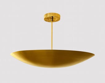 6-Light Modern Brass Bowl Pendant – Mid Century Ceiling Fixture
