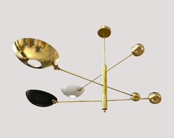 Modern Brass Sputnik Chandelier – Artistic Ceiling Light Fixture