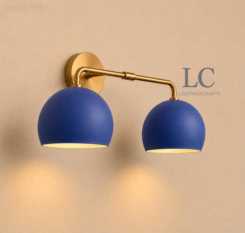 double wall sconce
brass vanity light
modern wall fixture
dual arm wall light
bathroom wall light
mid century light
vanity light brass
minimalist light
wall light fixture
home decor light
luxury wall light
vanity light
colorful sconce
vanity light, wall sconce, handcrafted light, modern vanity light, handmade lamp, brass wall sconce, dome shade light, triple vanity light, minimalist lighting, brass light, 3 light sconce, mid-century light, bathroom  fixture
