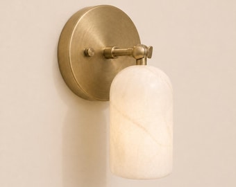 Mid Century Modern Natural Alabaster Lamp Handcrafted Lighting Fixture