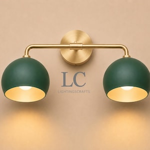double wall sconce
brass vanity light
modern wall fixture
dual arm wall light
bathroom wall light
mid century light
vanity light brass
minimalist light
wall light fixture
home decor light
luxury wall light
vanity light
colorful sconce
vanity light, wall sconce, handcrafted light, modern vanity light, handmade lamp, brass wall sconce, dome shade light, triple vanity light, minimalist lighting, brass light, 3 light sconce, mid-century light, bathroom  fixture