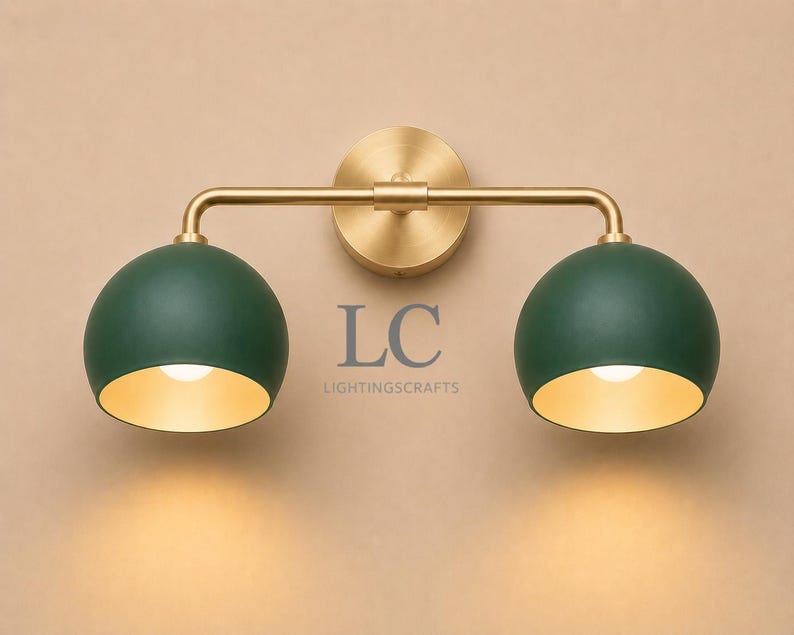 double wall sconce
brass vanity light
modern wall fixture
dual arm wall light
bathroom wall light
mid century light
vanity light brass
minimalist light
wall light fixture
home decor light
luxury wall light
vanity light
colorful sconce
vanity light, wall sconce, handcrafted light, modern vanity light, handmade lamp, brass wall sconce, dome shade light, triple vanity light, minimalist lighting, brass light, 3 light sconce, mid-century light, bathroom  fixture
