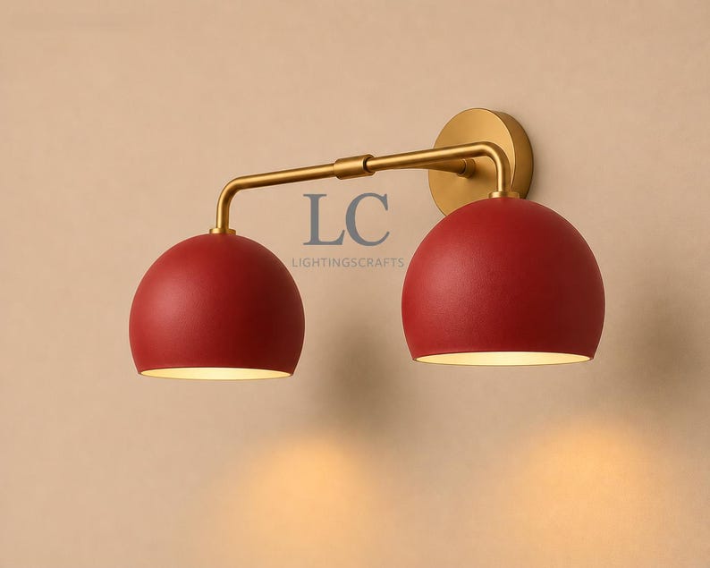 double wall sconce
brass vanity light
modern wall fixture
dual arm wall light
bathroom wall light
mid century light
vanity light brass
minimalist light
wall light fixture
home decor light
luxury wall light
vanity light
colorful sconce
vanity light, wall sconce, handcrafted light, modern vanity light, handmade lamp, brass wall sconce, dome shade light, triple vanity light, minimalist lighting, brass light, 3 light sconce, mid-century light, bathroom  fixture