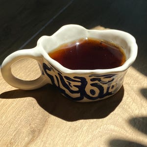 Taza de café de cerámica hecha a mano, taza de espresso de gres única