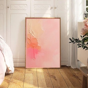 Soft Blush Abstract Wall Art | Modern Pastel Pink and Beige Digital Print  Minimalist Textured Art for Bedroom or Living Room Decor Wall Art