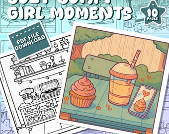 Cozy Girl Coloring Pages Printable | Motivational Self-Care & Relaxation | Adult Coloring PDF