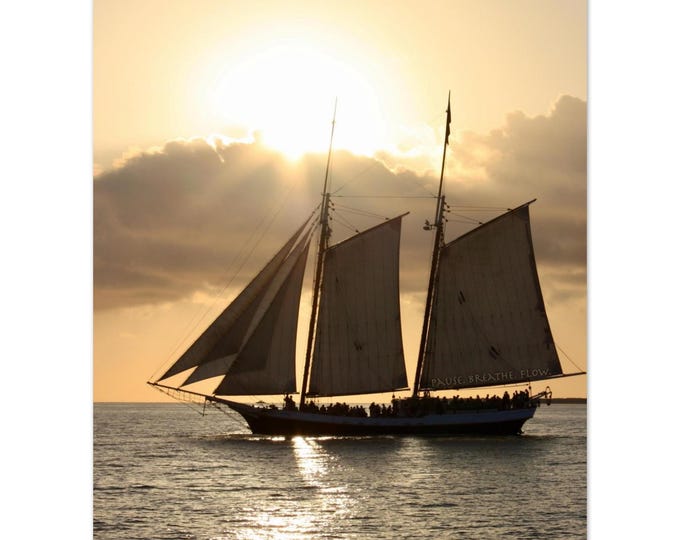Sailboat at Sunset Print Invites You to Breathe and Flow
