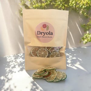 Dehydrated Lime Slices/ 100% Natural / No Sugar / Handmade in Florida/ Dried Citrus Chips/ Organic Snack/ Dryola