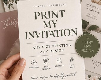 Invitation Printing Service - Print your Canva or Etsy Invitations