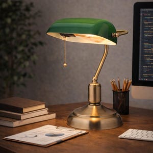 Antique Emeralite Lamp - Etsy