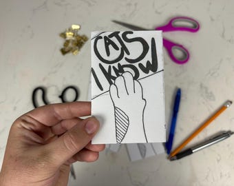 Gatos que conheço — fanzine de uma página